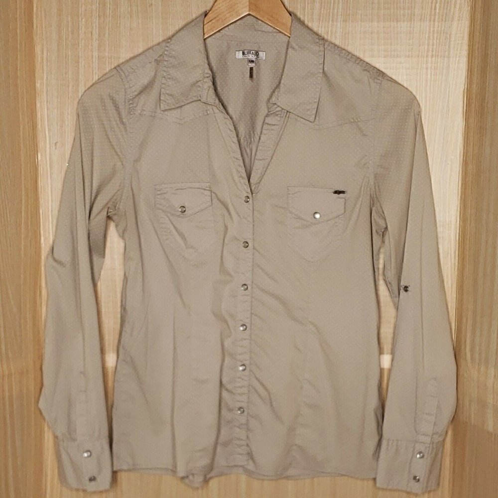 Buffalo David Bitton Polka-dot Pearl Snap Top